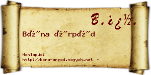 Bóna Árpád névjegykártya