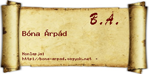 Bóna Árpád névjegykártya